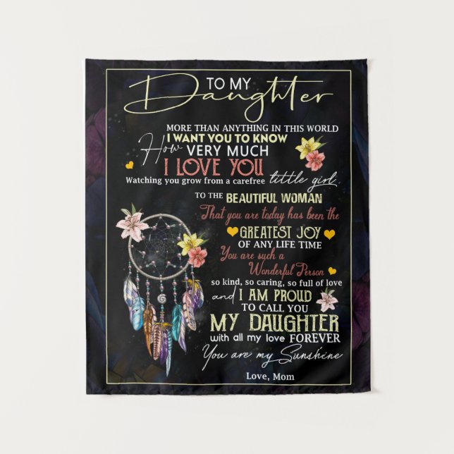 Tenture Personnalisée À Ma Fille, Amour De Maman (Devant)