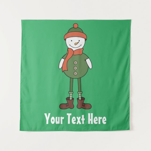 Tenture Personnaliser ce Cool Snowman (Devant)