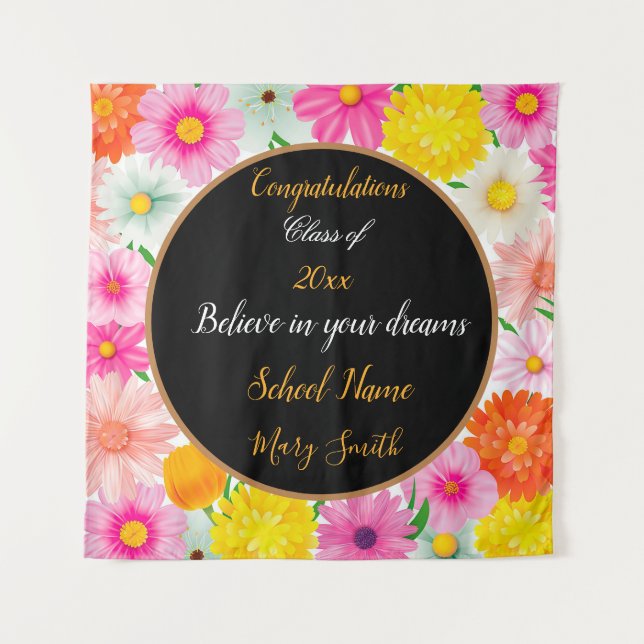 Tenture Personnaliser florale populaire blanc (Devant)