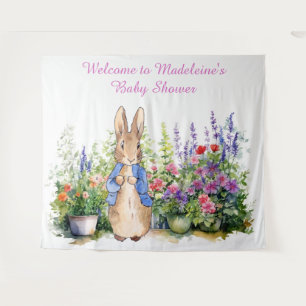 Tenture Personnaliser Lapin vintage dans un jardin pour un