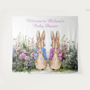 Tenture Personnaliser Peter et Flopsy Baby shower EXTRA LG