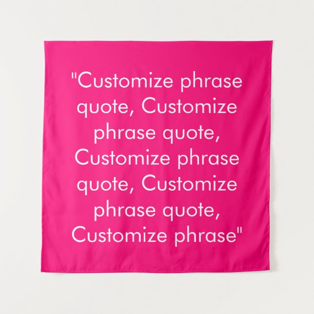 Tenture Personnaliser phrase citation élégant fuchsia blan (Devant)