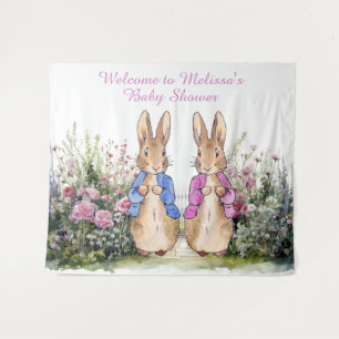 Tenture Personnalisez Lapins Classiques Baby shower LARGE