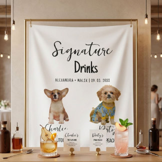 Tenture Pet Dog Calligraphy Signature Drink wedding sign