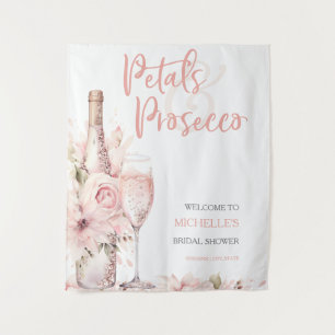 Tenture Pétales et Prosecco Fête des mariées florale rose 