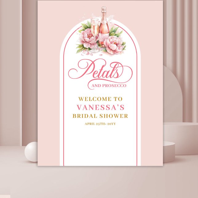 Tenture Pétales modernes et fond doré de mariage prosecco (Modern petals and prosecco bridal backdrop gold)