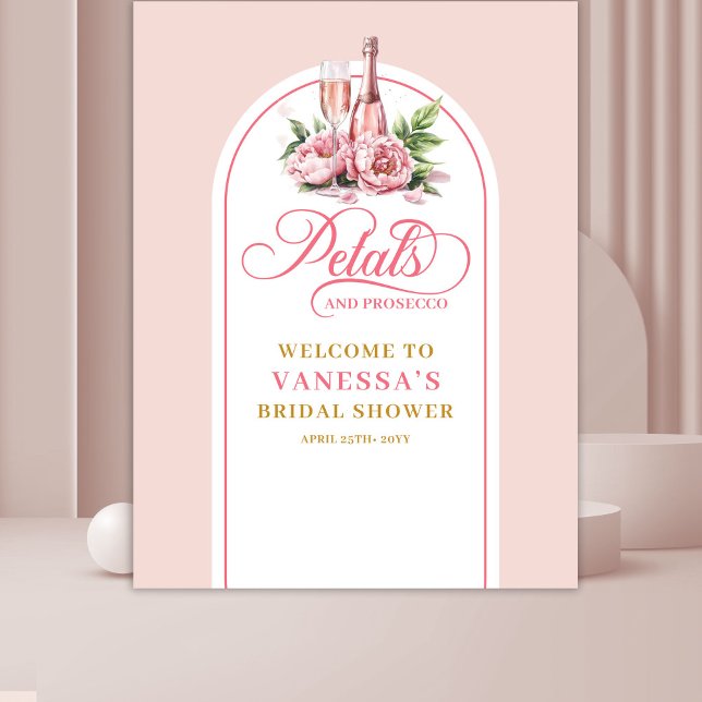 Tenture Pétales modernes et prosecco fond doré rosé (Modern petals and prosecco backdrop blush gold)