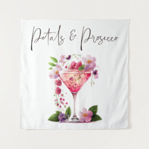 Tenture Pétales Prosecco Rose Fête des mariées Florale Bie