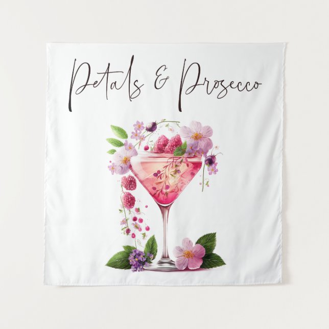 Tenture Pétales Prosecco Rose Fête des mariées Florale Bie (Devant)