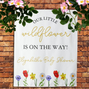 Tenture Petit Baby shower Fleur sauvage