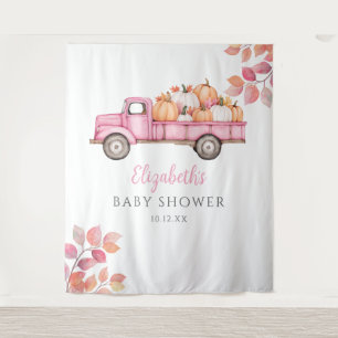 Tenture Petit Baby shower rose Citrouille - fond photo