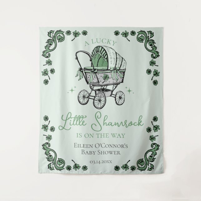 Tenture Petit Baby shower St patrick Shamrock (Devant)