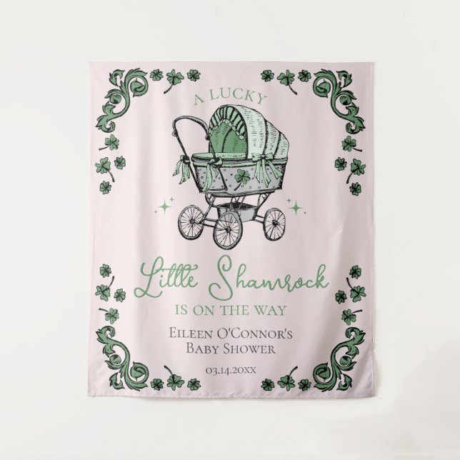 Tenture Petit Baby shower St patrick Shamrock (Devant)