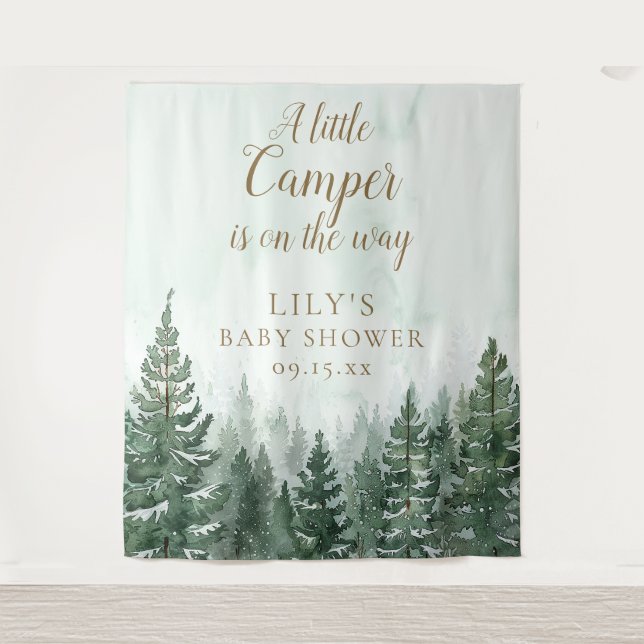 Tenture Petit Camper Pine Forest Baby shower Photo Prop (Devant)