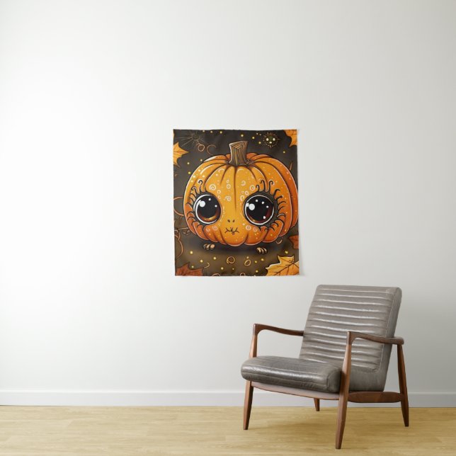 Tenture Petit Citrouille d'Halloween (En situation)