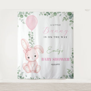 Tenture Petit Lapin Fête de Naissance Fille Eucalyptus Aqu