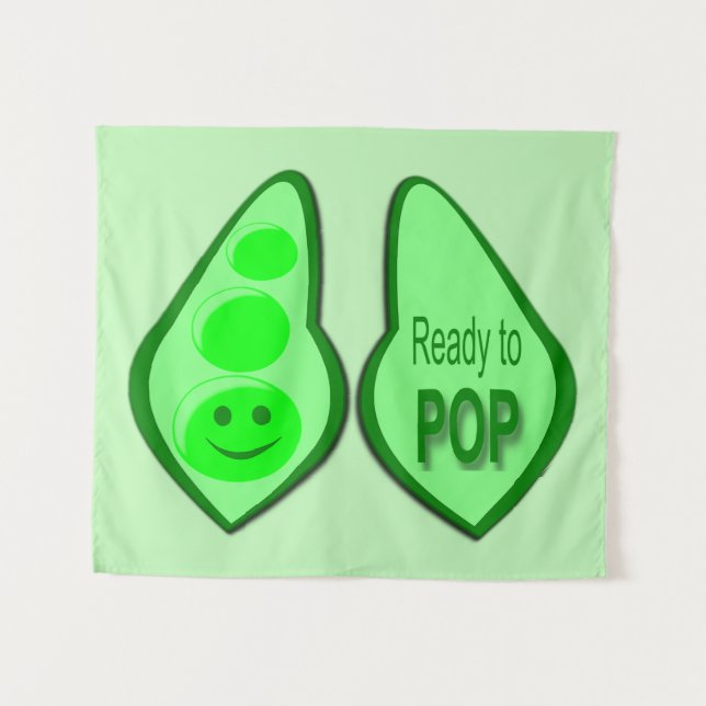 Tenture Petit pois vert enceinte prêt à éclore (Devant (Horizontal))