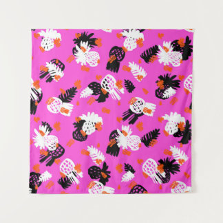 Tenture Petite motif ditée aux motifs tropicaux, draine à