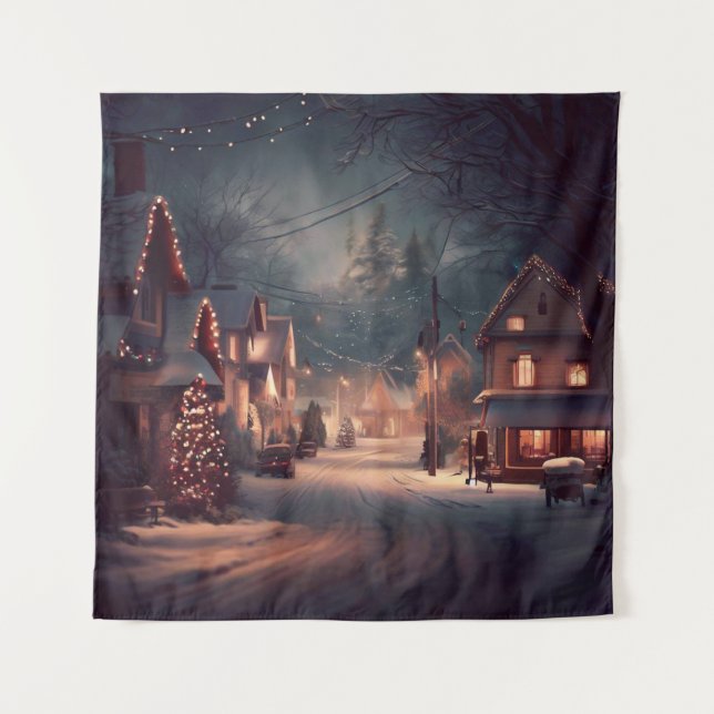 Tenture Petite ville de Noël 3 (Devant)