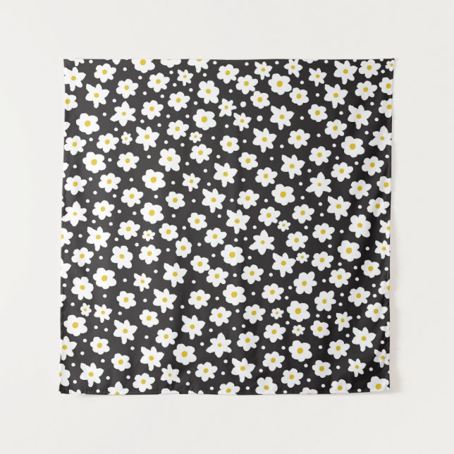 Tenture Petites marguerites, vintage, arrière - plan sans  (Devant)