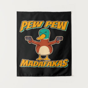 Tenture Pew Pew Duck Duck Pattern Throw Blanket