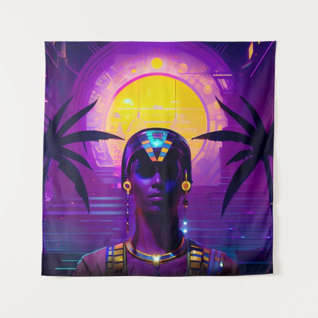 Tenture Pharaon Synthwave (Devant)