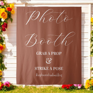 Tenture Photo Booth Brown Mariage en terre cuite