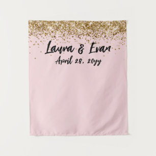 Tenture Photo Booth Prop Mariage Black & Gold Blush person