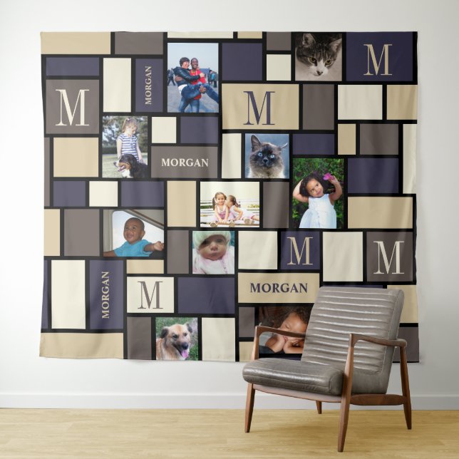 Tenture Photo chic calme côtière du monogramme 10 de bloc (En situation (horizontale))