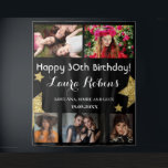 Tenture Photo Collage 30th Birthday Party Contexte<br><div class="desc">Photo Collage 30th Birthday Party Gold Star Backdrop. Ajoutez un nom,  une date et un message personnalisés.</div>