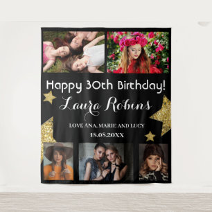 Tenture Photo Collage 30th Birthday Party Contexte