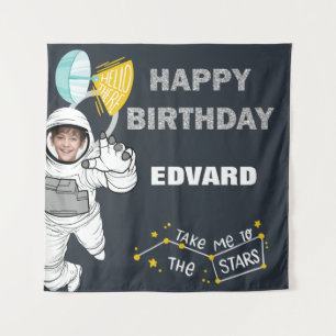Tenture Photo d'astronaute dans l'espace pour joyeux anniv
