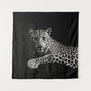 TENTURE PHOTO DE GREYSCALE DE LYING LEOPARD
