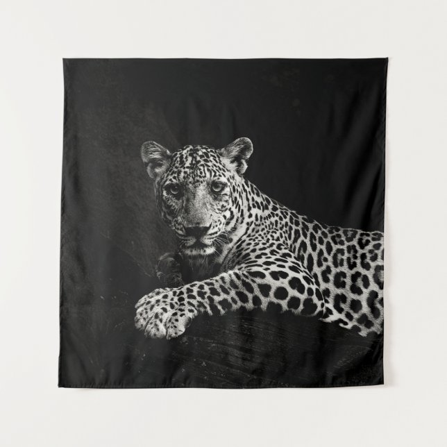 TENTURE PHOTO DE GREYSCALE DE LYING LEOPARD (Devant)
