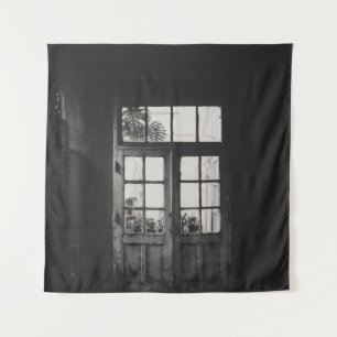 TENTURE PHOTO DE L'ÉCHELLE GRAYSQUE DE LA PORTE EN VERRE C