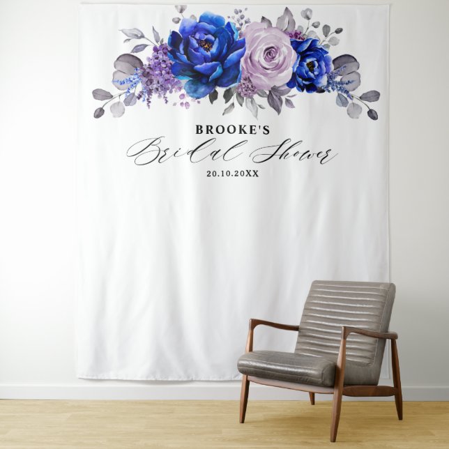 Tenture Photo de mariage royal bleu lilas violet floral (En situation)