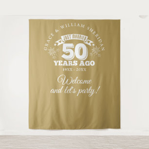 Tenture Photo du 50e anniversaire de Just Married Gold