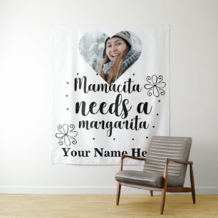 Tenture Photo du coeur personnalisée Mamacita a besoin d'u