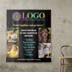 Tenture Photo du logo noir Petite entreprise Promo fond