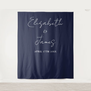 Tenture Photo Mariage minimaliste bleu marine