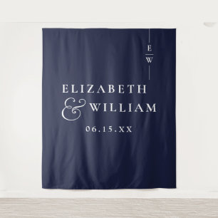 Tenture Photo Mariage minimaliste bleu marine