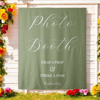 Tenture Photo Mariage Sage Green