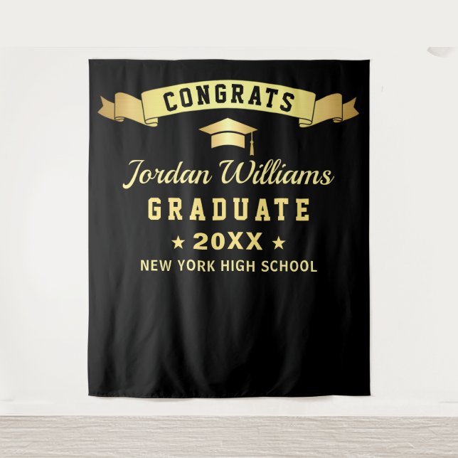 Tenture Photo moderne Black Golden Graduation Contexte (Devant)