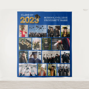 Tenture Photo personnalisée Classe de Graduation Blue de 2