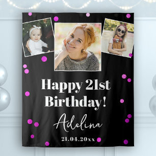 Tenture Photo personnalisée Moderne violet Anniversaire de