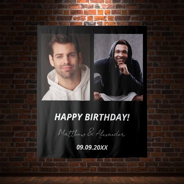 Tenture Photo personnalisée noir amis blancs (Créateur téléchargé)