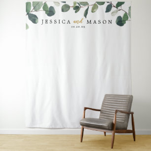 Tenture Photobooth avec fond de eucalyptus