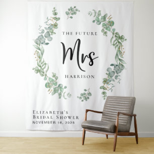 Tenture Photobooth de stand de mariage avec verdure d'euca
