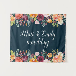 Tenture Photobooth Fleurs d'Automne Prop Fond de Mariage N