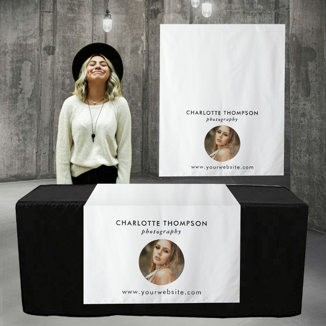 Tenture Photographe Pop Up Shop Table Runner Bannière (Photographer Pop Up Shop Table Runner Banner Tapestry)